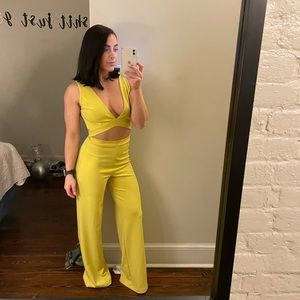 Yellow/lime cut out jumpsuit.